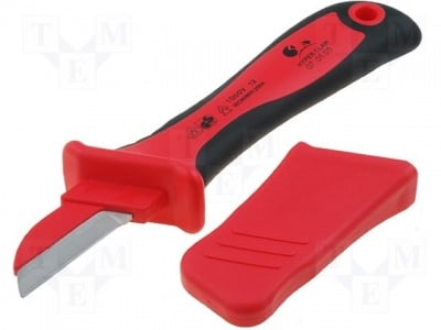 Нож NB-KNIFE01 Нож; за електротехници, изолиран; Вид острие: право; 195mm; 1kVAC